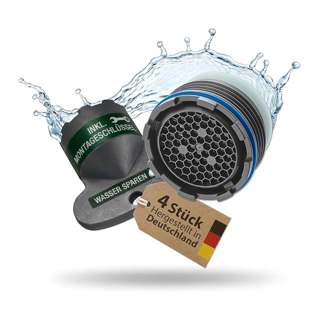 PERLATOR M18.5 water-saving screw-in tap aerators with service key