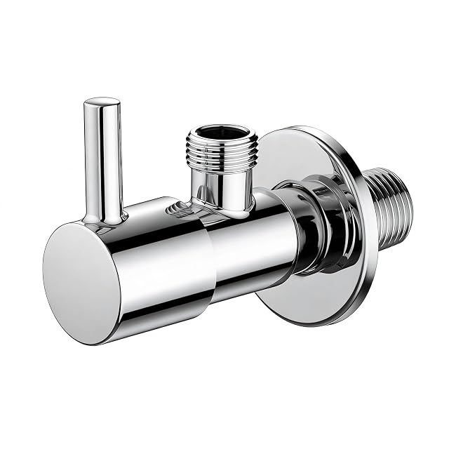 Ibergrif chrome angle valve with a 1/2 inch wall connection