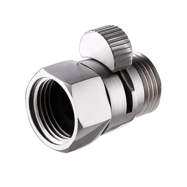 KES brushed nickel in-line shower shut-off valve