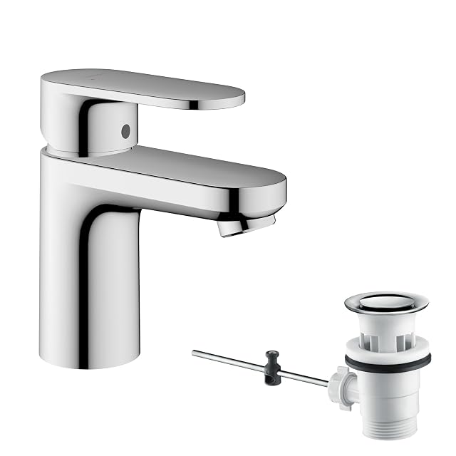 hansgrohe Vernis Blend chrome basin mixer with pop-up waste