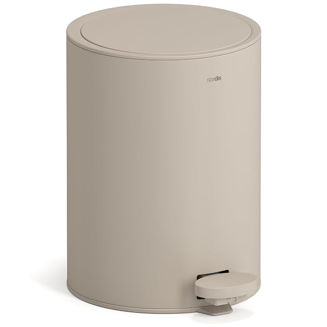 stardis taupe matt stainless steel bathroom pedal bin