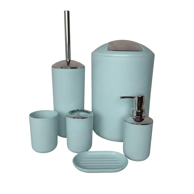G.mütlich mint green six-piece plastic bathroom accessory set