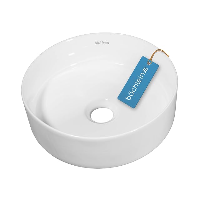 Bächlein Tamula round white ceramic countertop basin