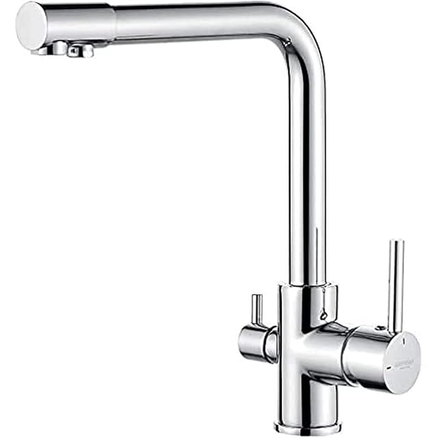 GRIFEMA three-way brass kitchen mixer with a filtered outlet