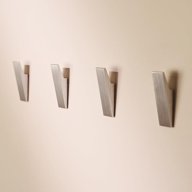 Designfabrik Hamburg four silver anodised aluminium adhesive hooks