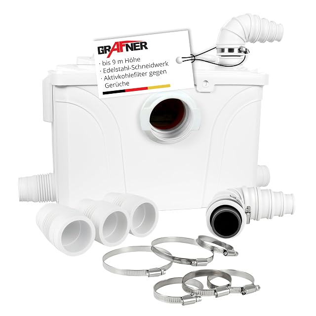 Grafner 700 W macerator pump with four inlets and a carbon filter