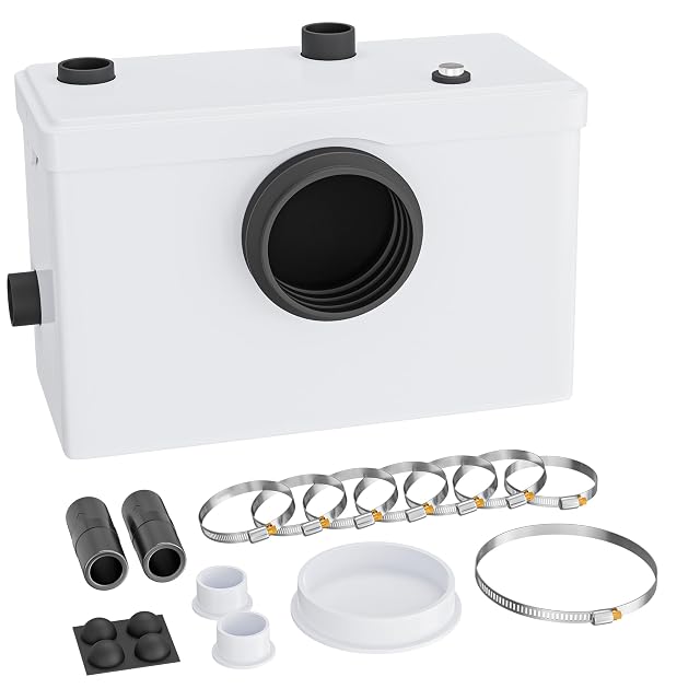 Wiltec 600 W macerator pump with a WC connection and two 40 mm inlets