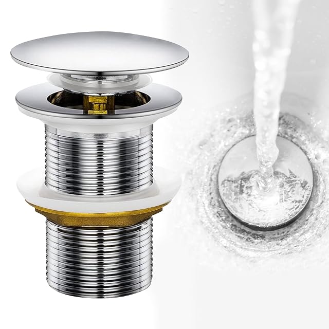 Fousenuk stainless steel push-open basin waste