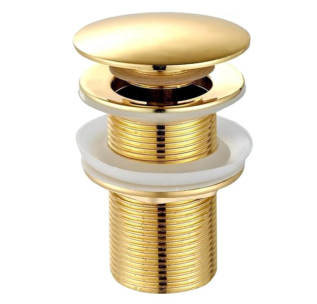 goambuy gold-finish brass click-clack basin waste