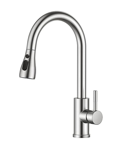FORIOUS stainless steel pull-out kitchen mixer tap