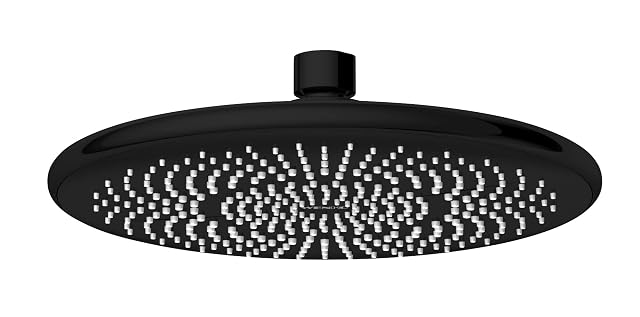 WENKO black round water-saving rain shower head, 22.5 cm