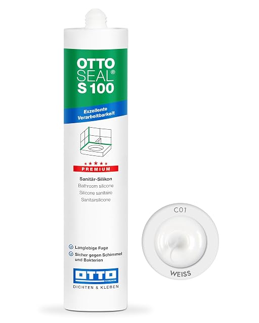 OTTOSEAL S 100 premium sanitary silicone cartridge in white