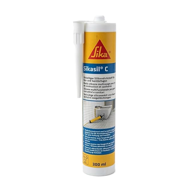 Sika Sikasil C sanitary silicone sealant cartridge in white