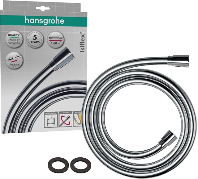 hansgrohe Isiflex chrome shower hose, 1.60 metres