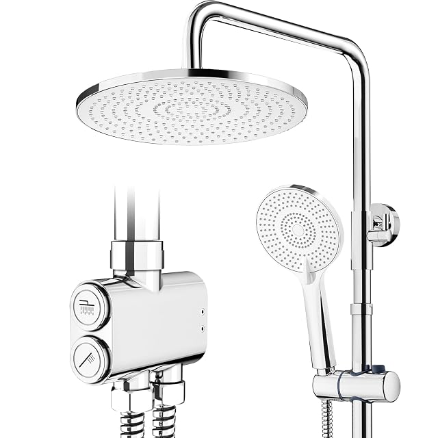 Rainsworth chrome shower column with a 25 cm round rain head