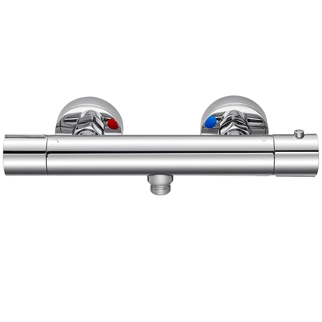 Auralum chrome surface-mounted shower thermostat