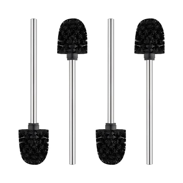 Ibergrif black toilet brushes with stainless steel handles