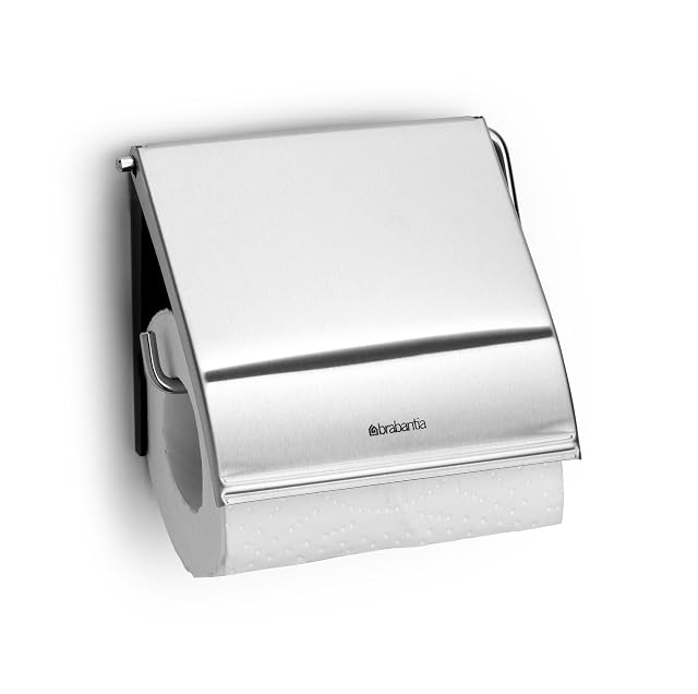 Brabantia Classic matt steel covered toilet roll holder