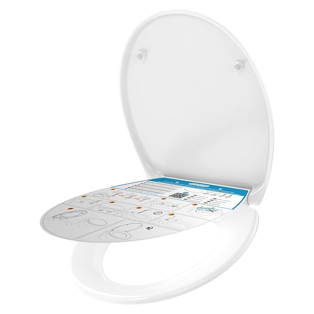 YEAUPE PRO white oval duroplast toilet seat with soft close