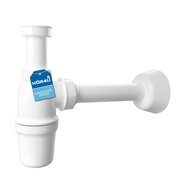kör4u white plastic space-saving basin trap