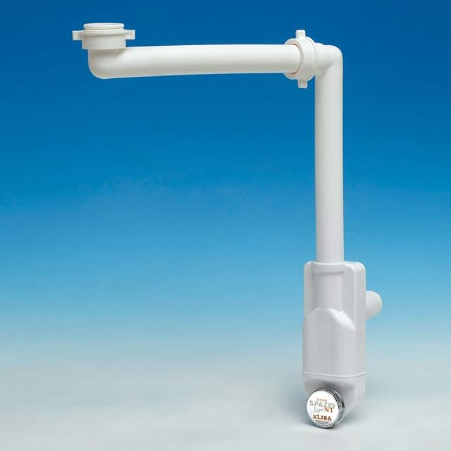 LIRA unica white plastic space-saving basin trap