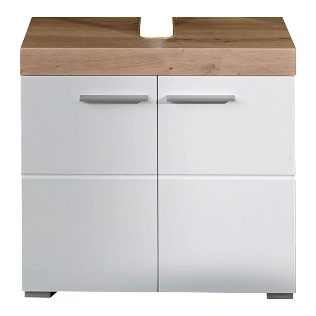 trendteam Amanda white gloss and oak vanity unit