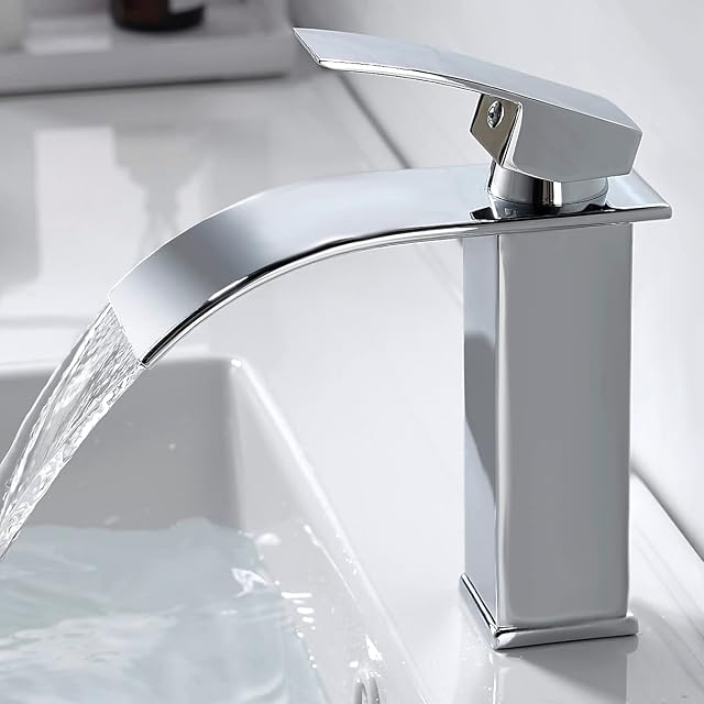 kisimixer chrome waterfall basin mixer with a PVD finish